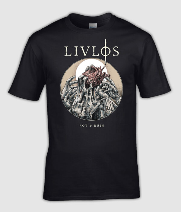 livloes rot and ruin black tshirt front