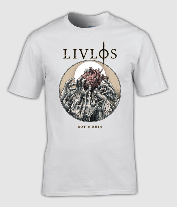 livloes rot and ruin white tshirt front
