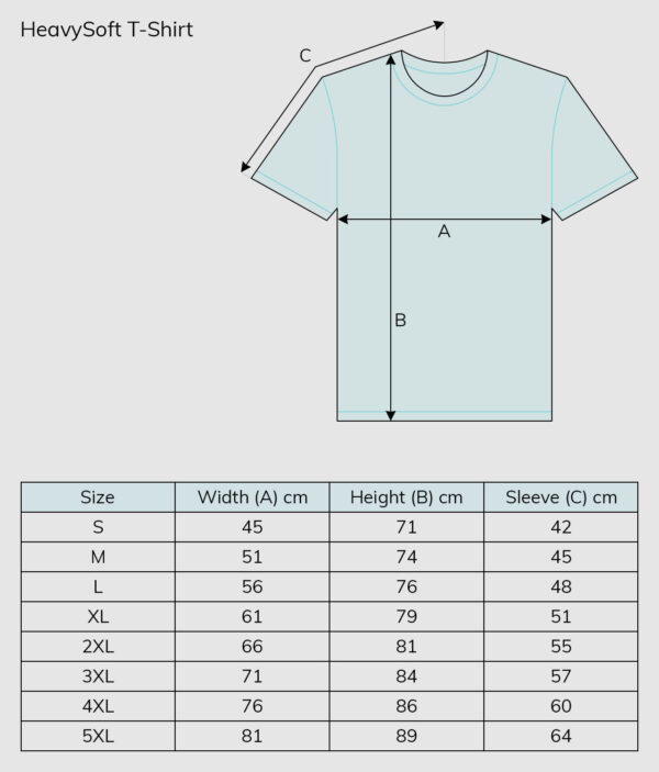 sizeguide heavysoft tshirt