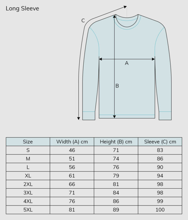 sizeguide long sleeve